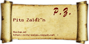 Pits Zalán névjegykártya